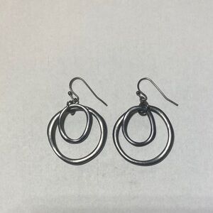 Silver Circles Drop Earrings